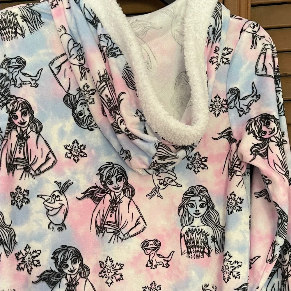 Disney Frozen Kids One Piece Footie - Pink and White - Picture 3 of 4